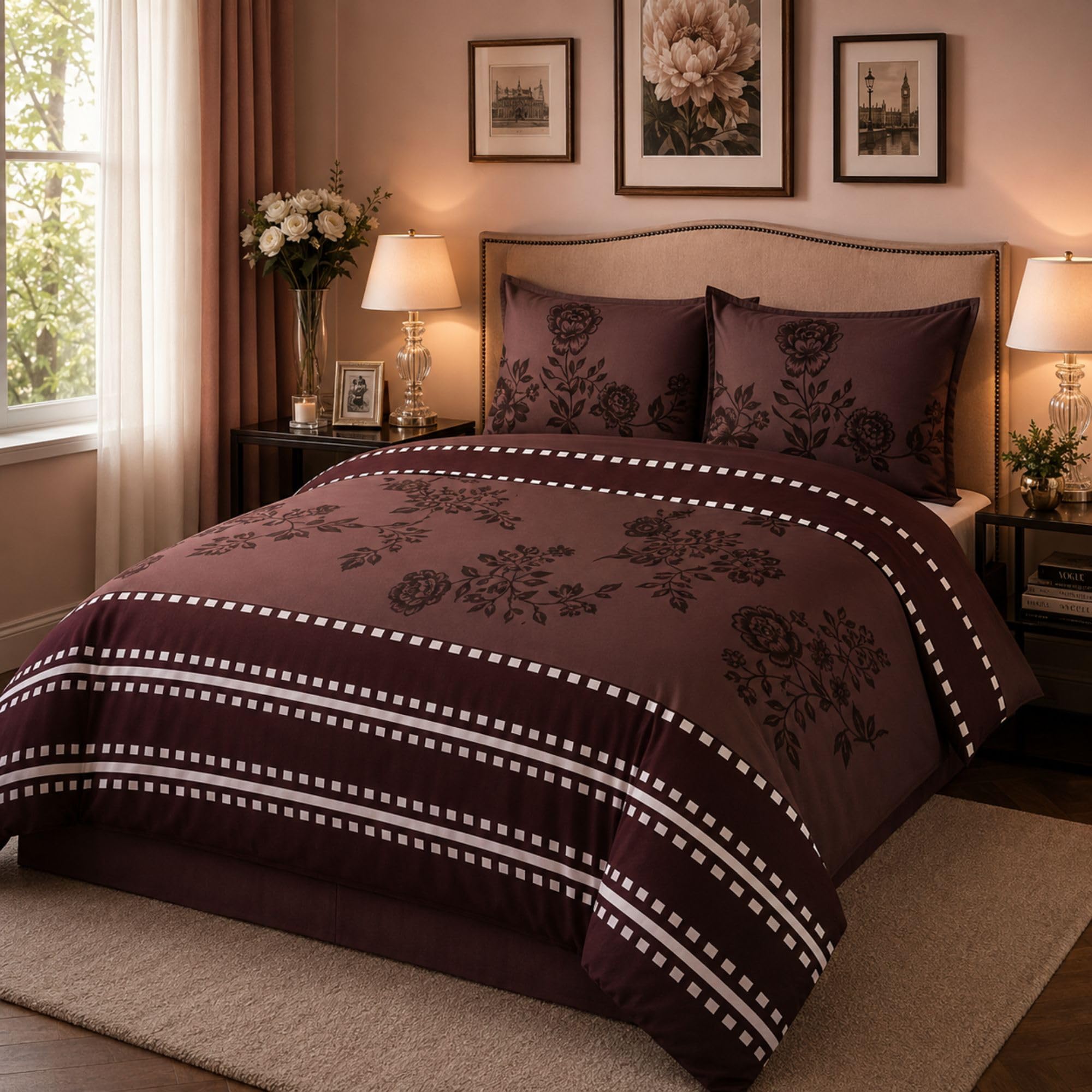 Opulent Living Striped Duvet Cover, Fitted Sheet & Pillowcases 2 Pack โ image 1