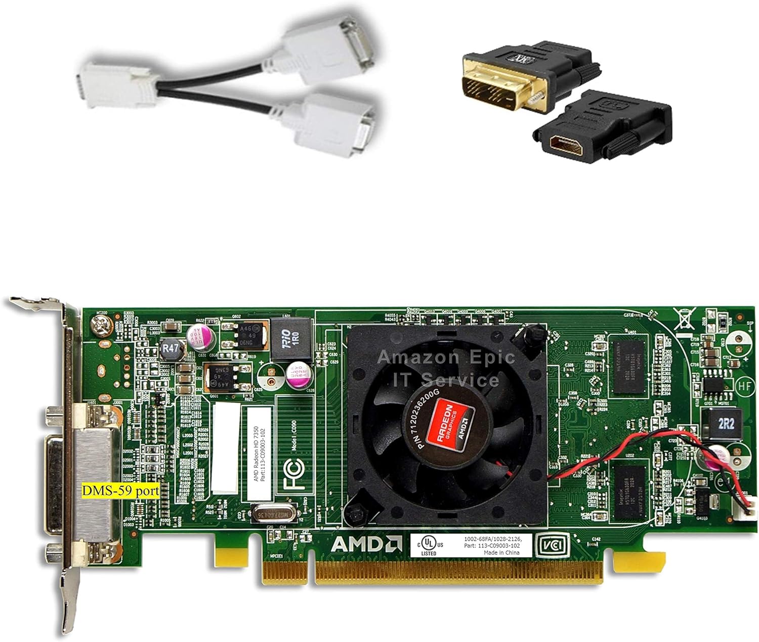AMD Radeon HD 7350 512MB (Half Size Bracket, Dual 1080P HDMI), fits SFF Size Office Computer only, Supports Windows Vista, 7, 8, 8.1, 10 and 11