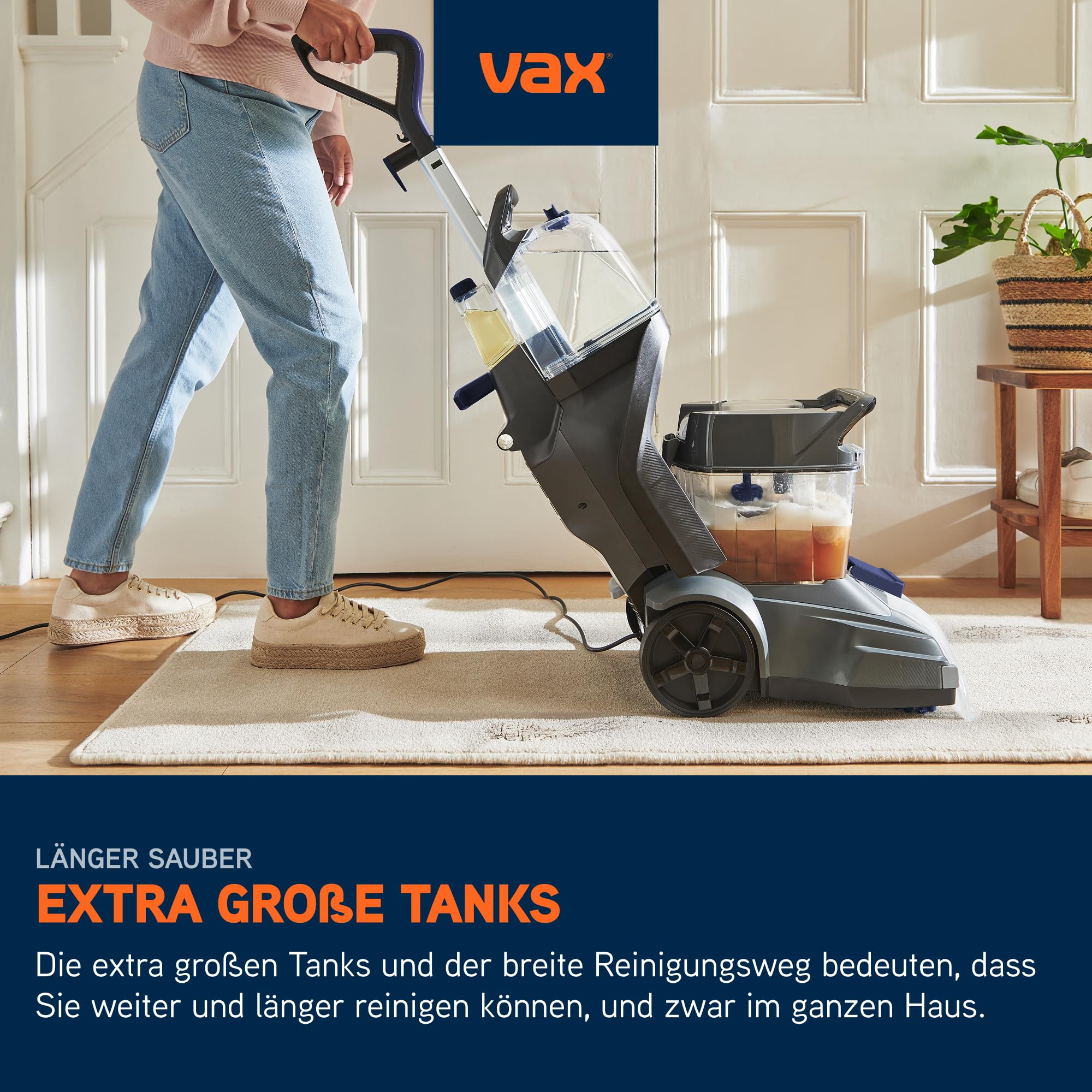 Vax SpinScrub Power Plus Polsterreiniger Gerät Teppichreiniger für Polster & Fleckenentfernung mit SpinScrub-Technologie, XL-Tank, schnelltrocknende Leistung und kraftvolle Haushalt Reinigung