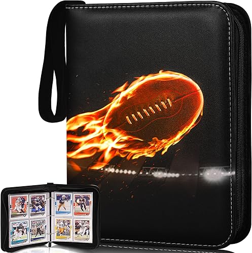 RONMONG Carpeta de tarjetas de fútbol, tarjetas comerciales deportivas 2023 con fundas para álbum, 440 bolsillos, soporte para tarjetas de rugby,