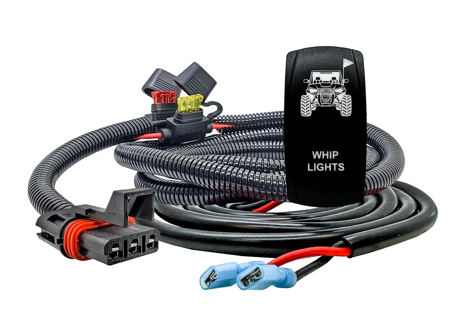 OZ-USA Plug-and-Play Pulse Power Busbar Harness – Laser-Etched Whip Lights On/Off Rocker Switch Compatible with Polaris RZR PRO XP Ranger General Xpedition ADV 2018-2026