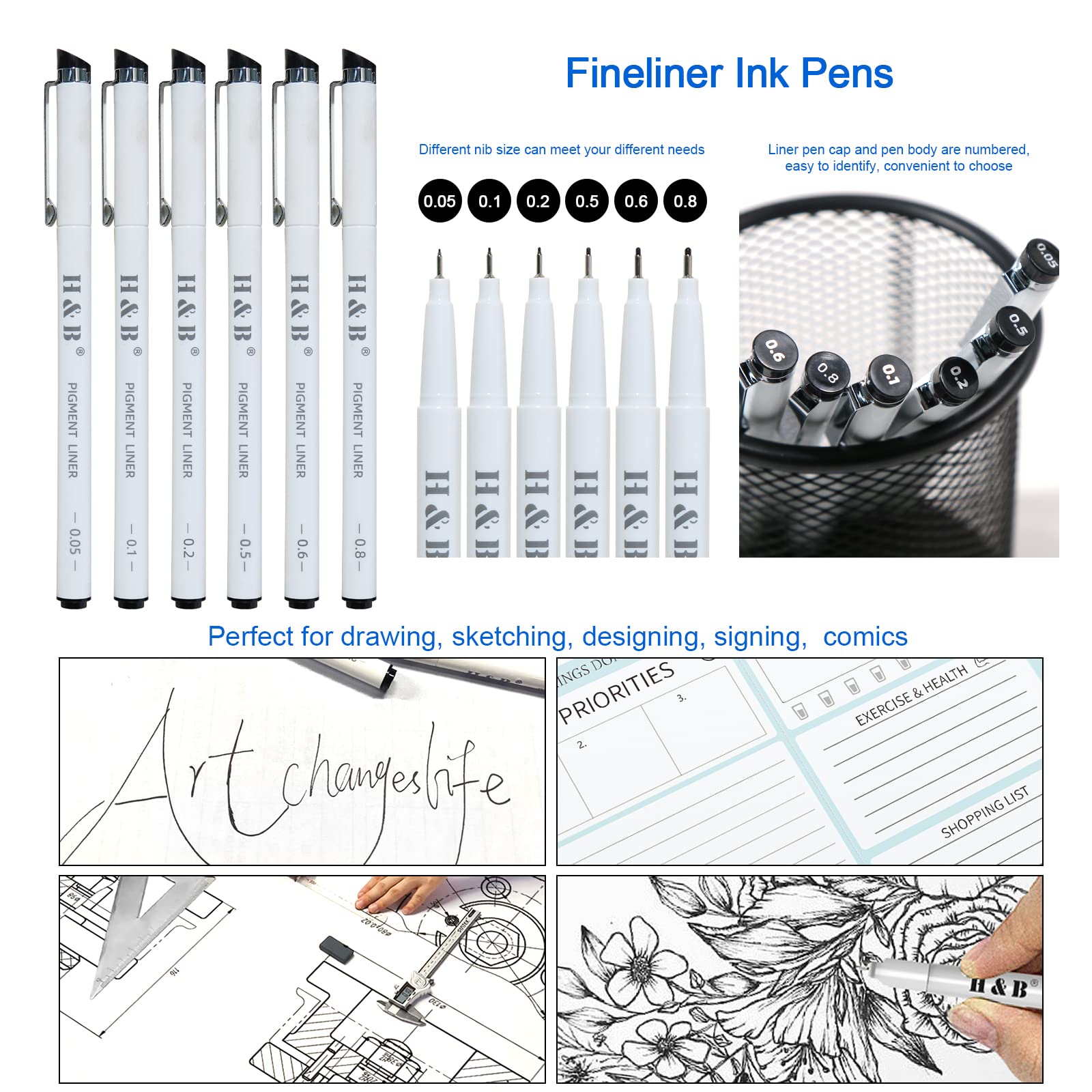 H & B Set di 70 matite da disegno, set disegno professionale, forniture artistiche per adulti, artisti, principianti, ragazzi e bambini