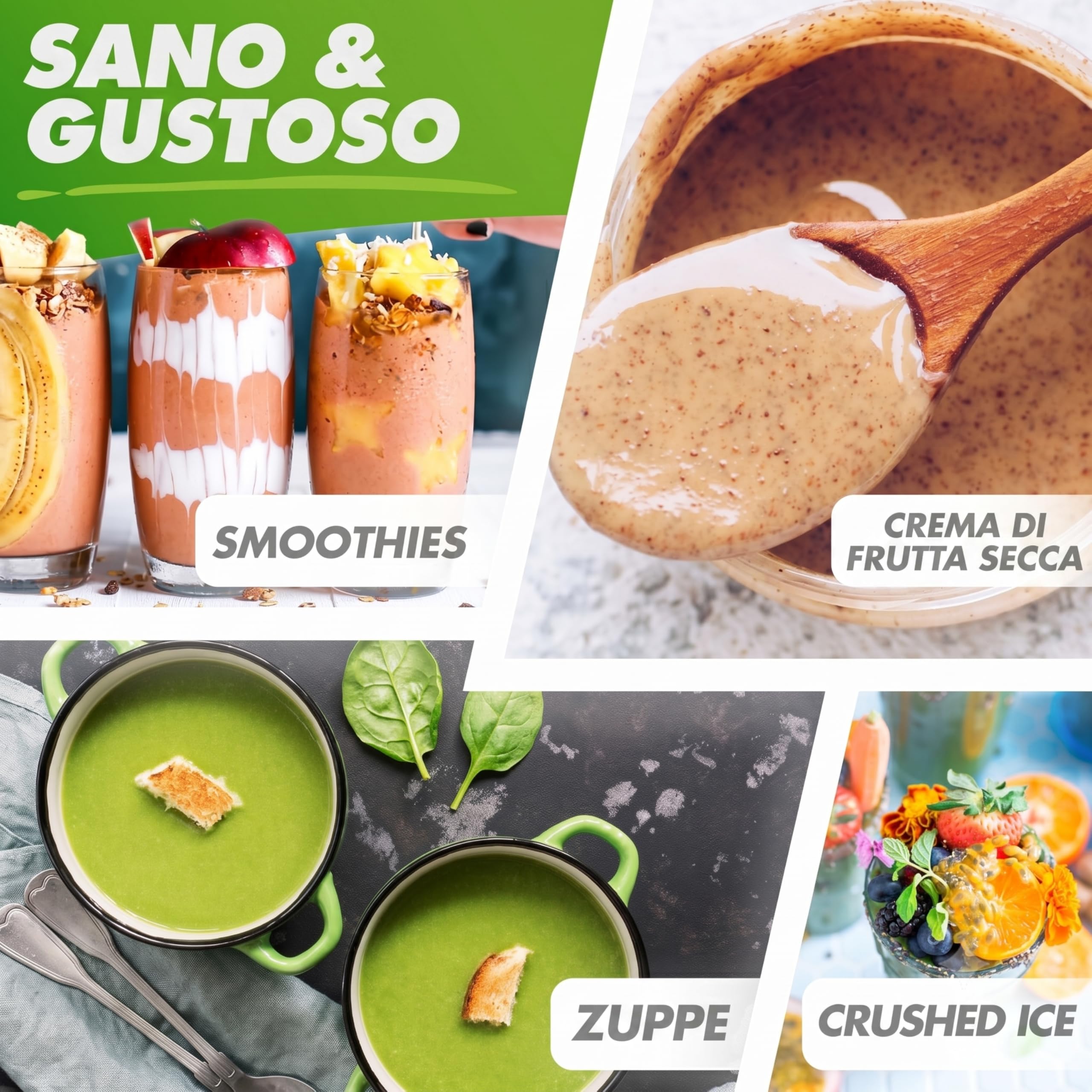 NUTRI-BLENDER MAX+ Frullatore ad Alte Prestazioni 2000 W, Professionale - 2 L, Tritan, Senza BPA, 9 Livelli, Timer Digitale Con Libro di Ricette