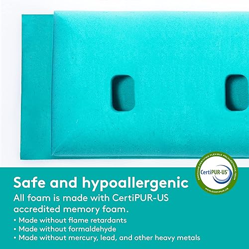 Miniatura 9 de BLISSBURY Almohada de oreja con funda de satén  Diseño de almohada para perforación de oreja  Almohada de espuma viscoelástica ajustable de 4 a 5