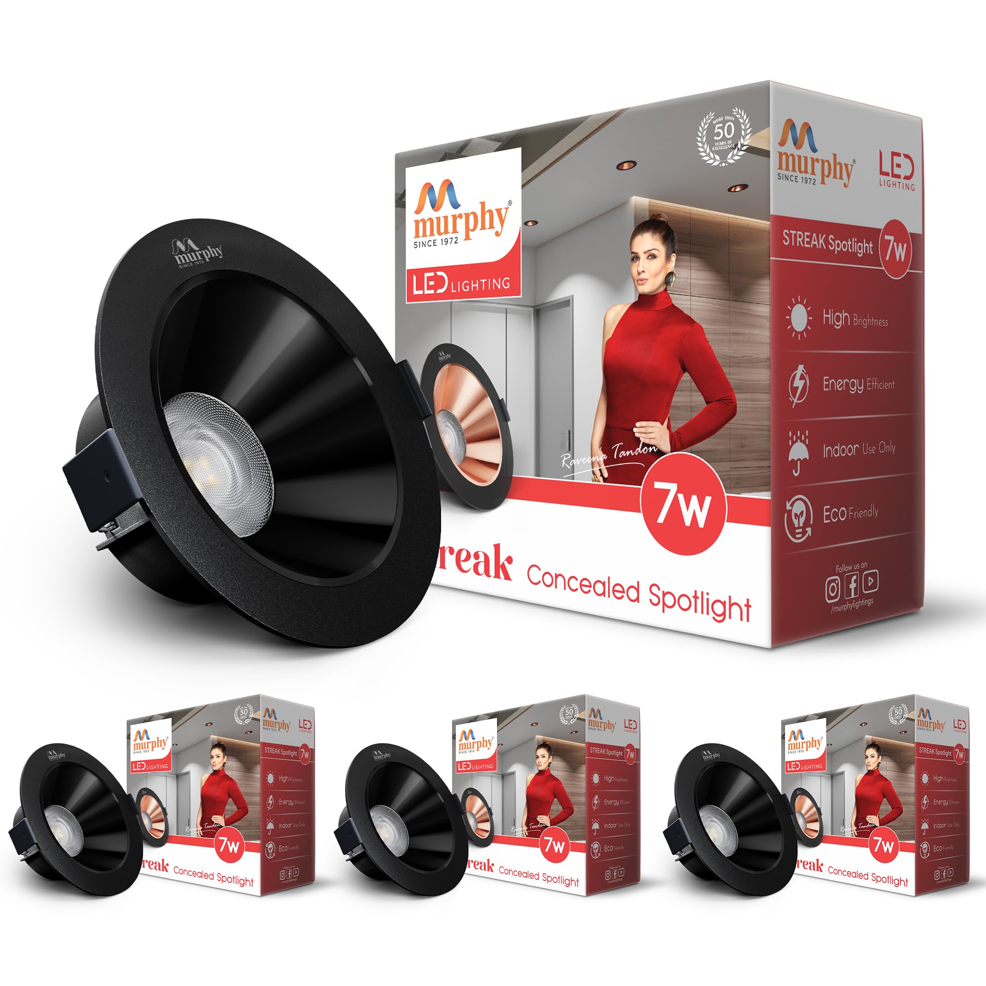 Murphy LED Downlight - Black Finish, Natural White -11