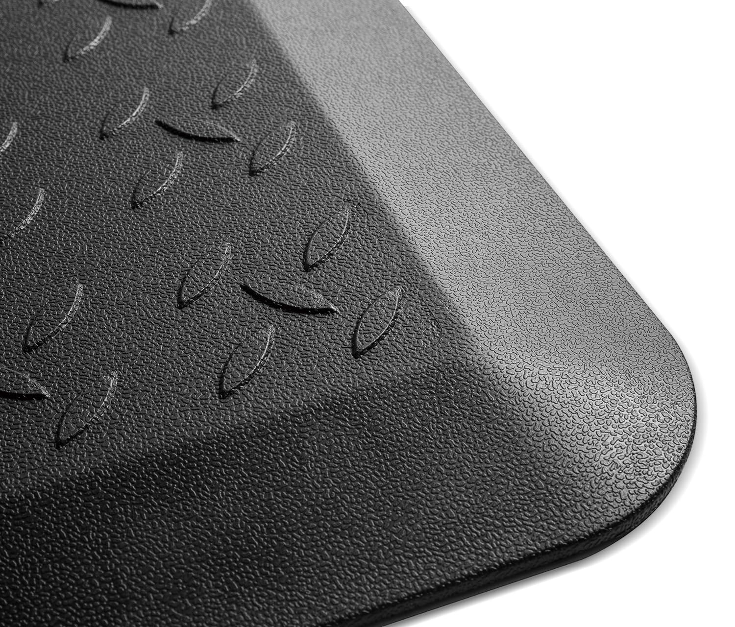 Ergolutions® Ergonomie Stehmatte - Anti-Ermüdungsmatte, rutschfest, wasserfest, PU-Schaum, Memory-Funktion, große Oberfläche, ideal für Büro und Homeoffice, ergonomisches Design, schwarz