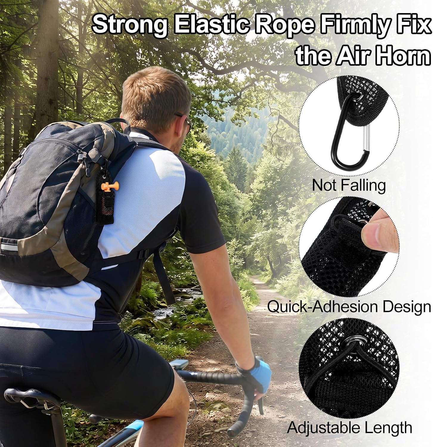 1.4oz Portable Air Horn Holder, Air Horns Holder with Hook & Loop image 2