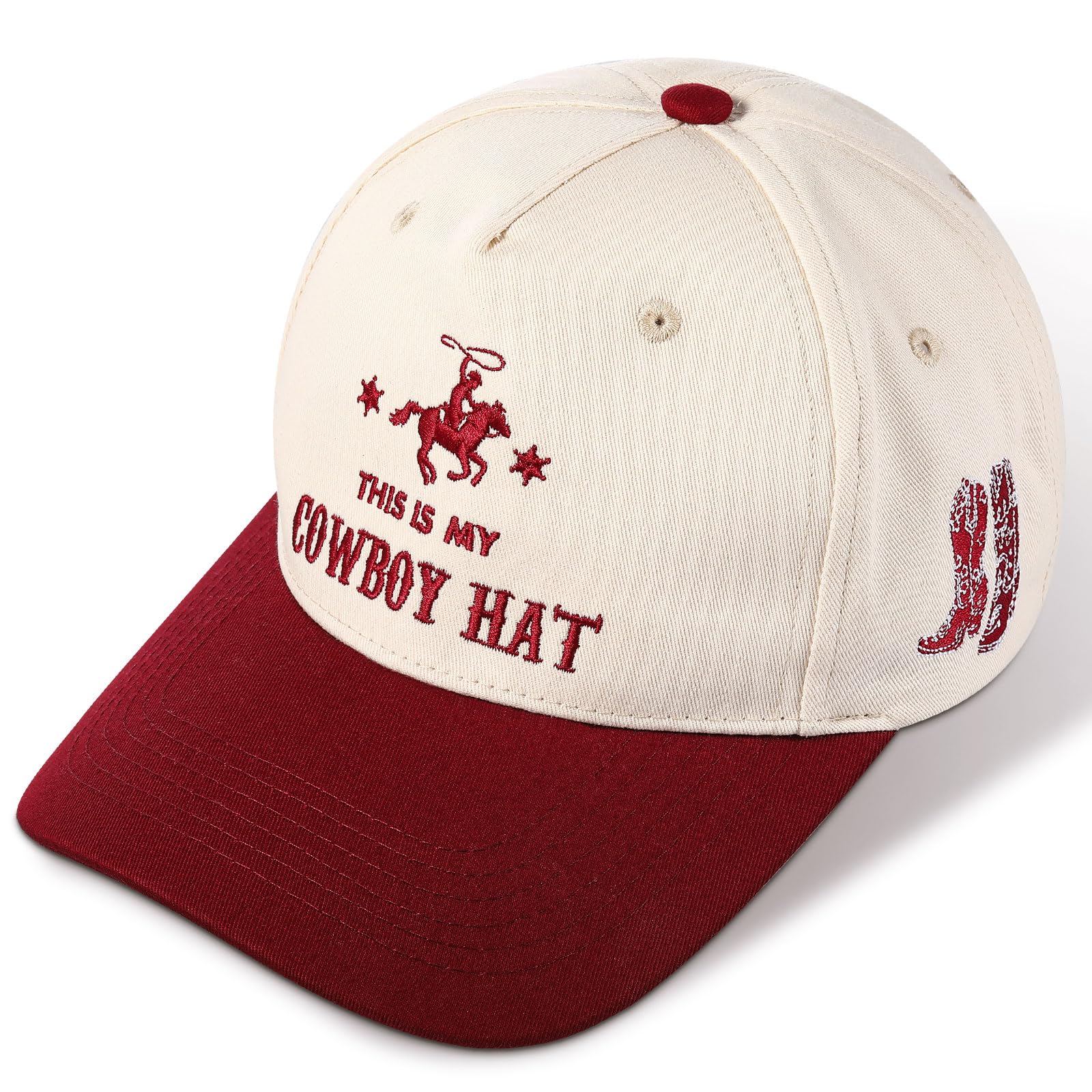 JaGely Two Tone Western Cowboy/Cowgirl Trucker Hat for Women Men Gift Vintage Embroidered Country Baseball Cap