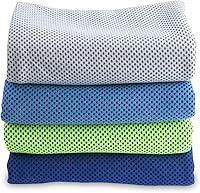 Vista 4 de Paquete de 4 toallas de enfriamiento (40 x 12 pulgadas), toallas de microfibra, suaves, transpirables y frescas, para mantenerse fresco al hacer