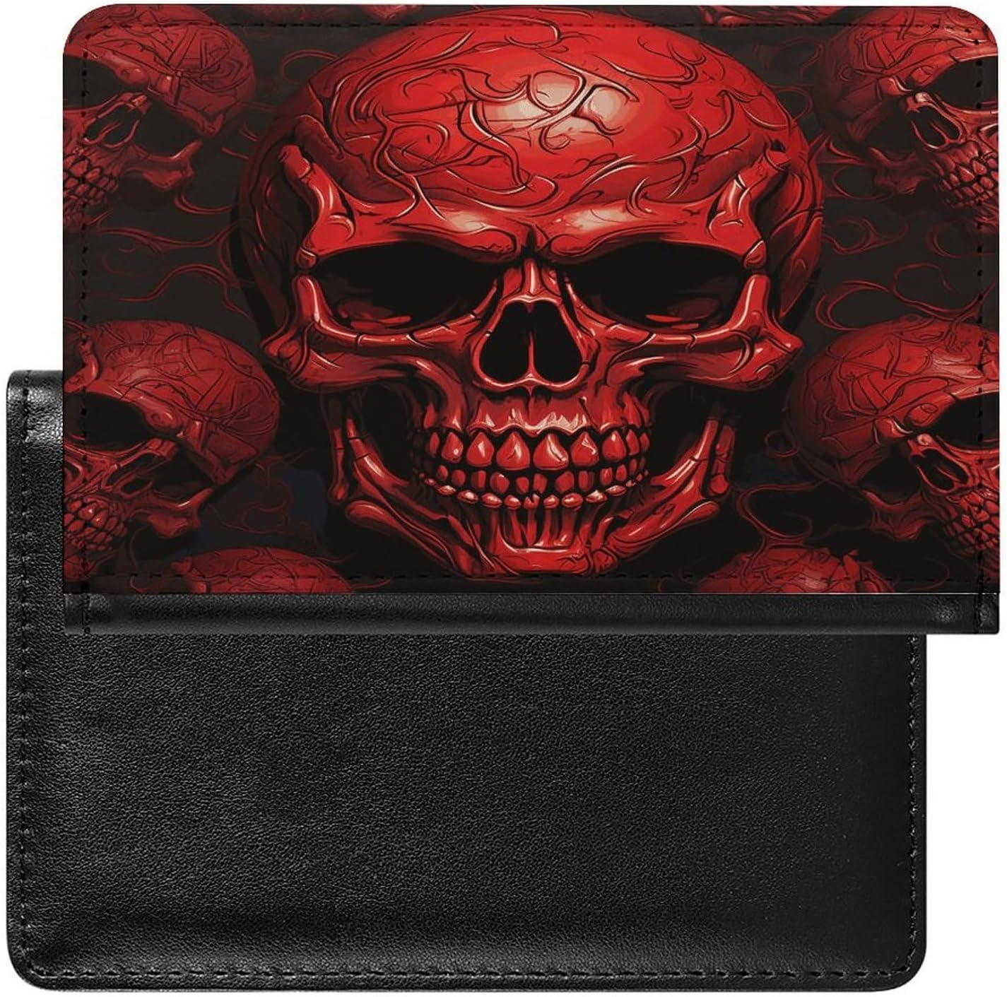 Red Skulls Passport Holder for Travel