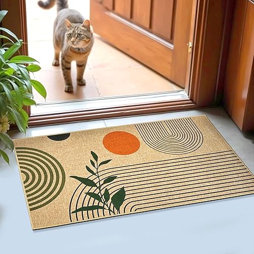 Modern Geometric Welcome Doormat Minimalist Entryway Door Mat Boho Abstract