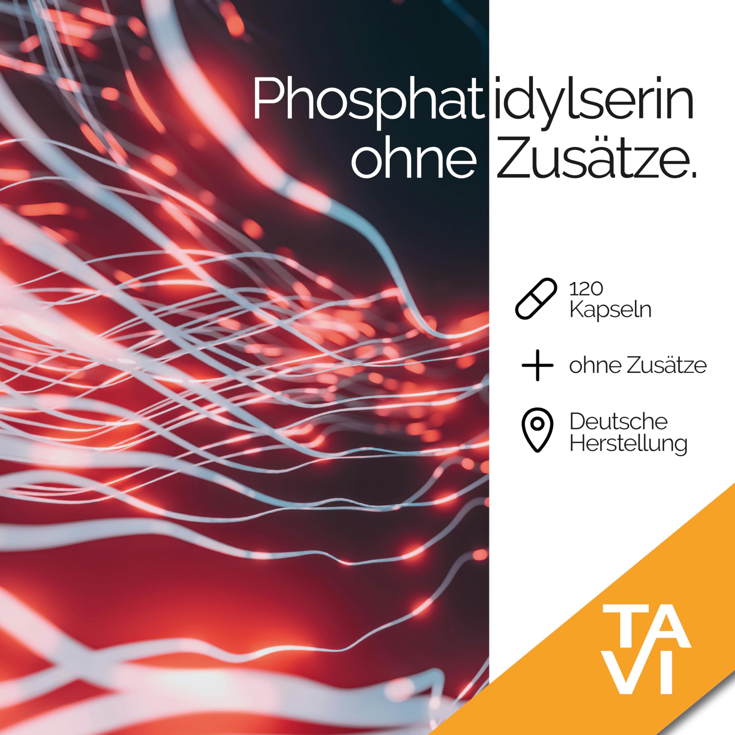 TAVI® Phosphatidylserin • 120 Kapseln x 100mg • ohne Zusatzstoffe | Hergestellt und laborgeprüft in Deutschland