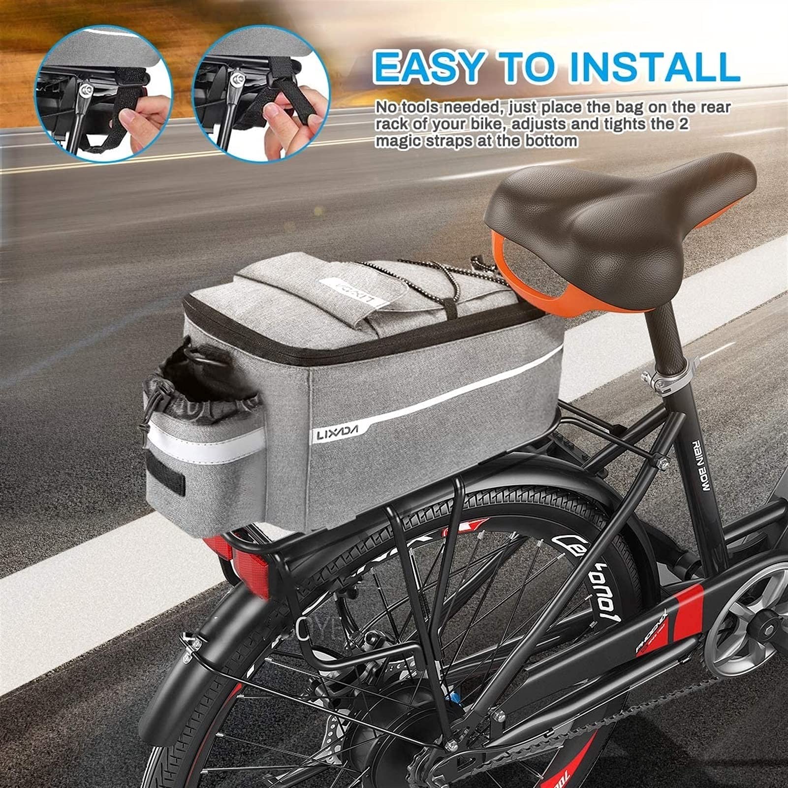 Bolsa for Bicicleta, Bolsa for el Estante Trasero, for de montaña, Camel, Equipo for Montar en