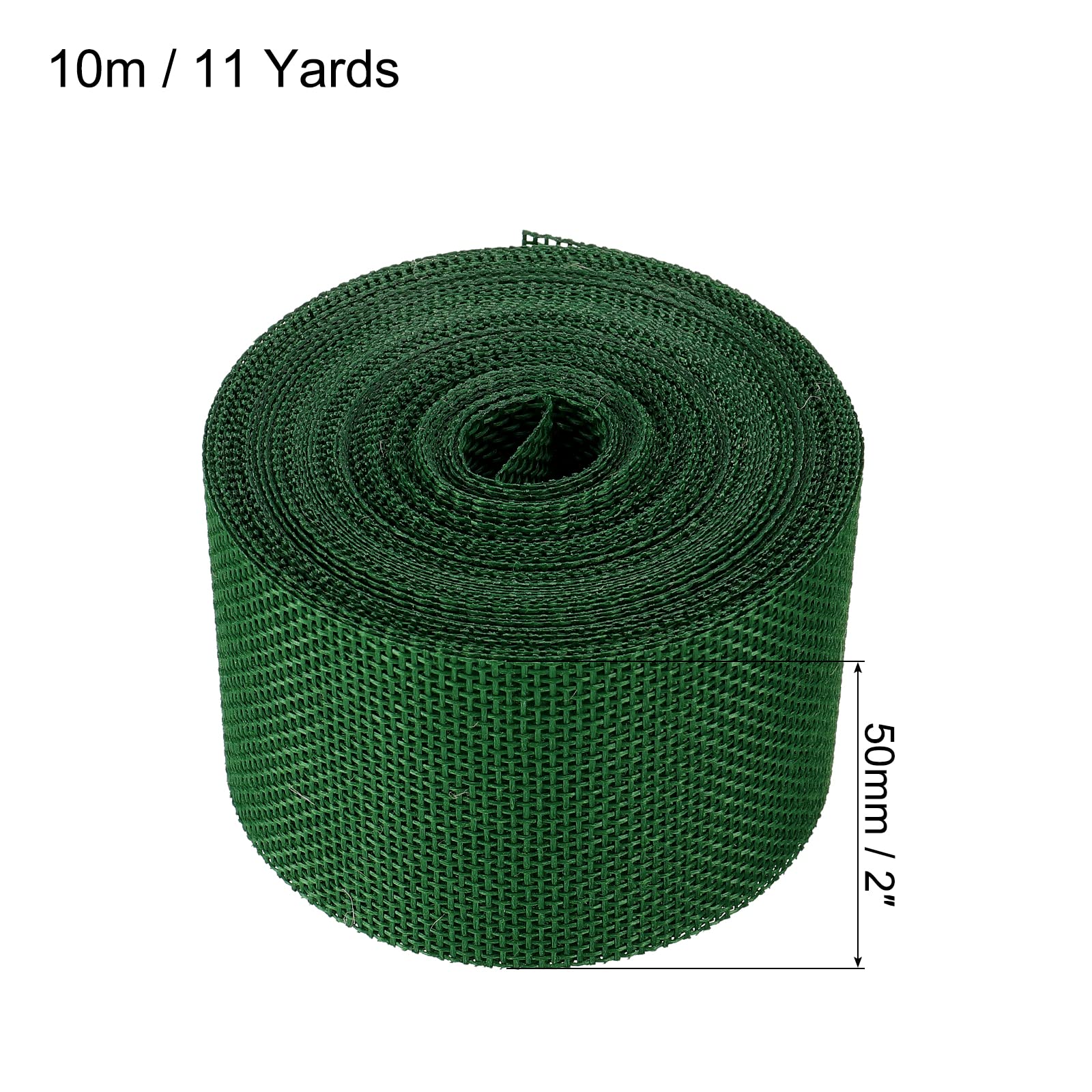 PATIKIL 2 Inch Wide 11 Yards Burlap Fabric Ribbon, Jute Crafts Roll Wrapping for Party Home DIY Wrapping Decoration Green - Image 2