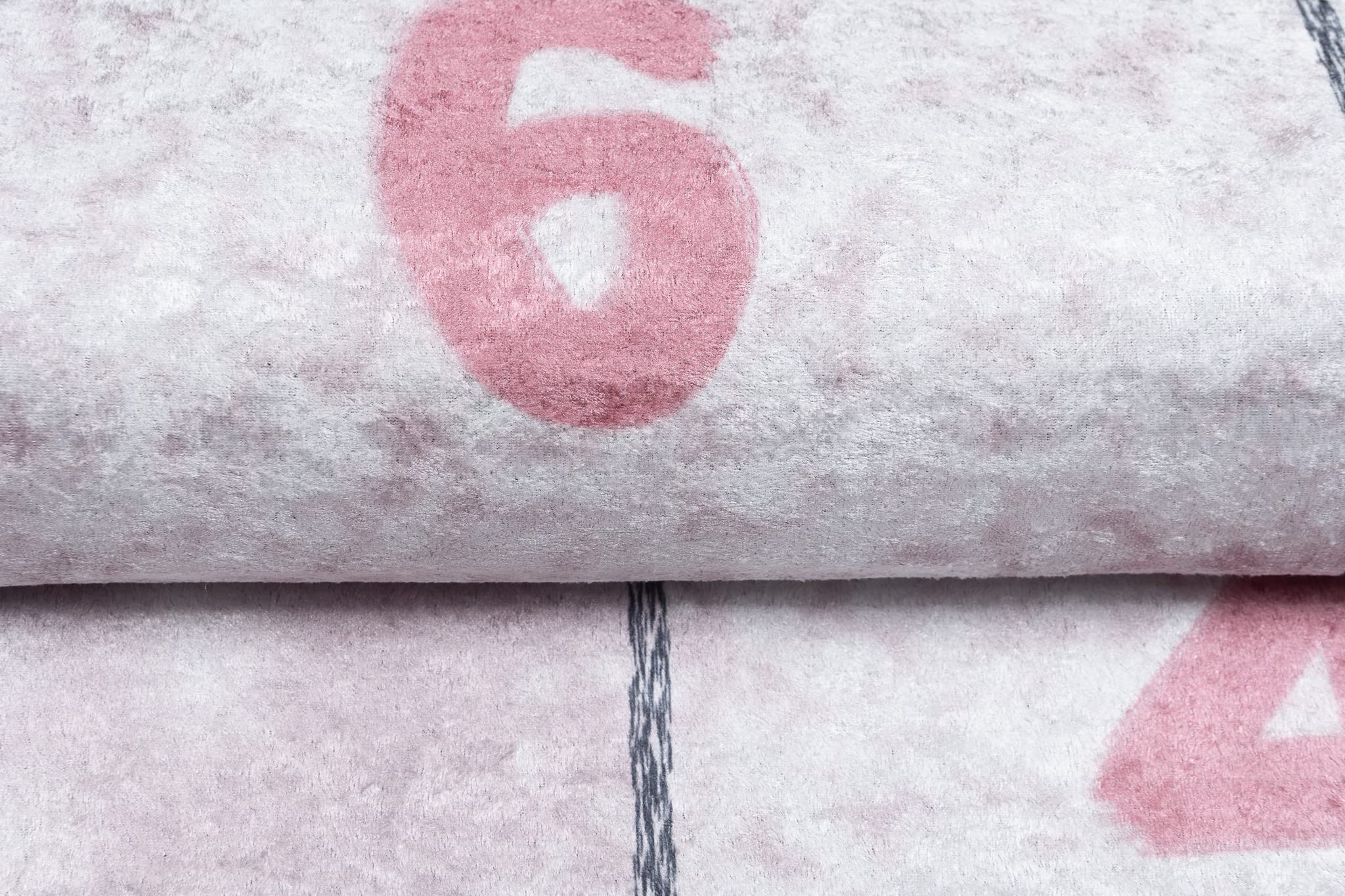 TAPISO Emma Teppich Waschbar bei 30 Grad Rosa Hasen Hüpfspiel bedruckter Kinderteppich Antirutsch Kinderzimmer Jugendzimmer Modern ÖKO-TEX 140 x 200 cm