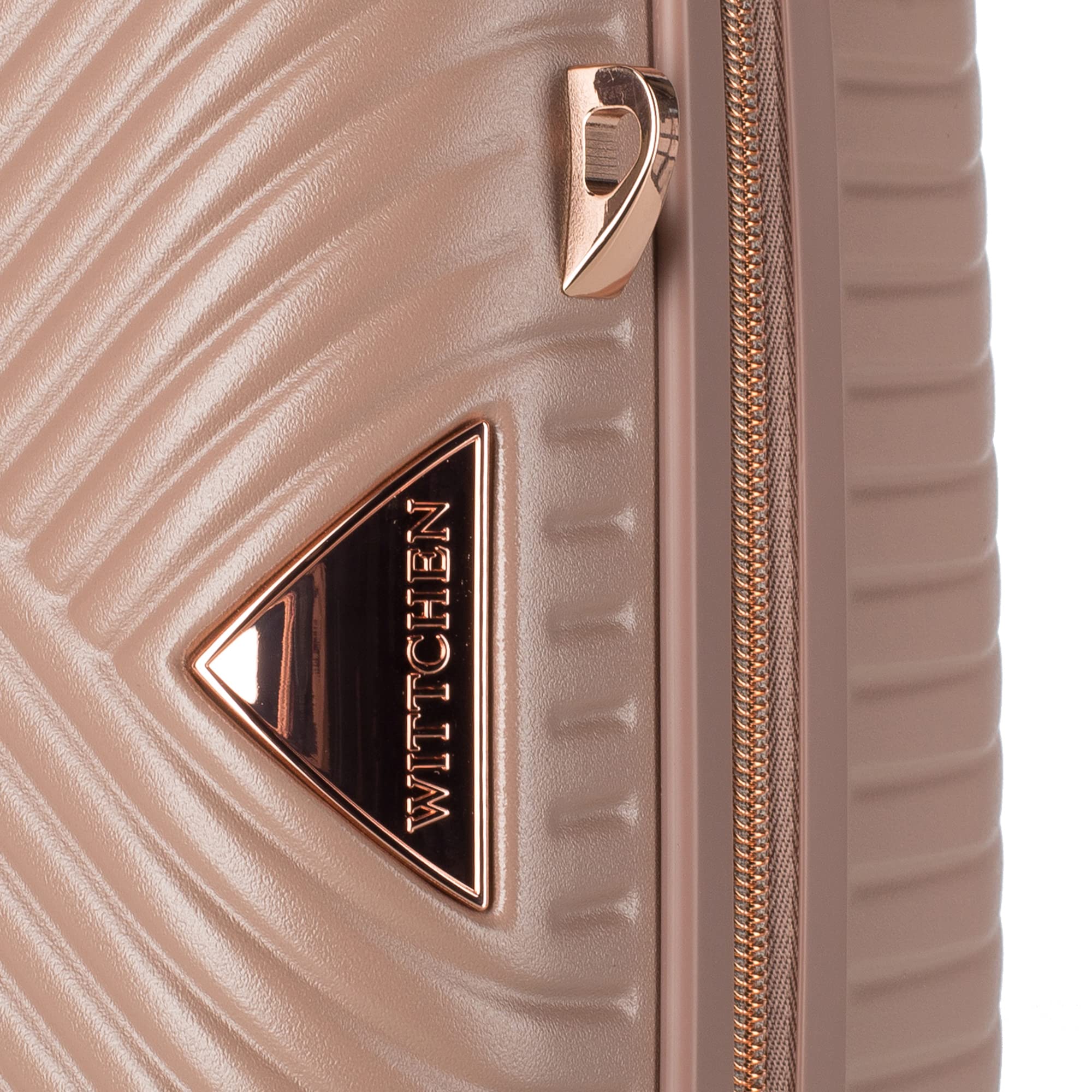 WITTCHEN Necessaire Estuche cosmético de viaje Maleta de mano Maletín de cabina Maleta de policarbonato con correa ajustable para cosméticos GL Style Rosa empolvado