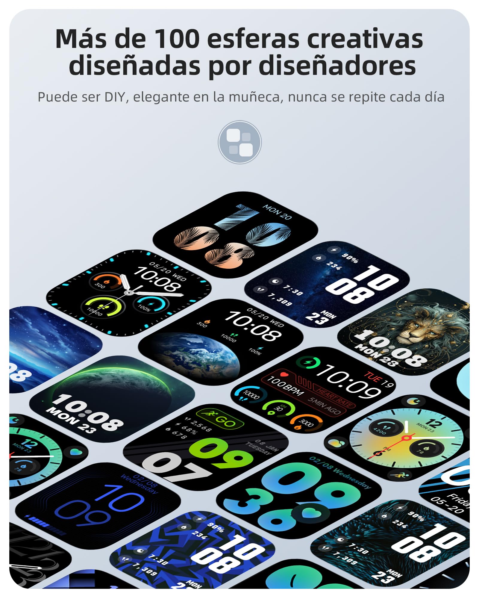 Parsonver Reloj Inteligente Hombre Mujer con Llamadas, Smartwatch con GPS Incorporado, 30M Impermeable, 1,85" Reloj Inteligente Hombre con 100+ Soportes, Frecuencia Cardíaca, Sueño, para Android & iOS