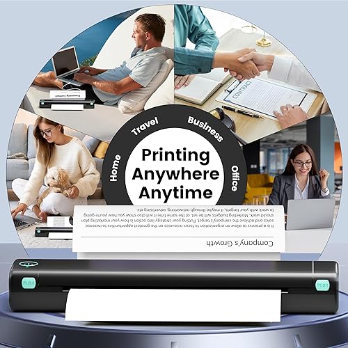 Miniatura 5 de Phomemo Impresora portátil inalámbrica para viajes, impresora térmica M08F para uso doméstico, impresora Bluetooth sin tinta, compatible con papel