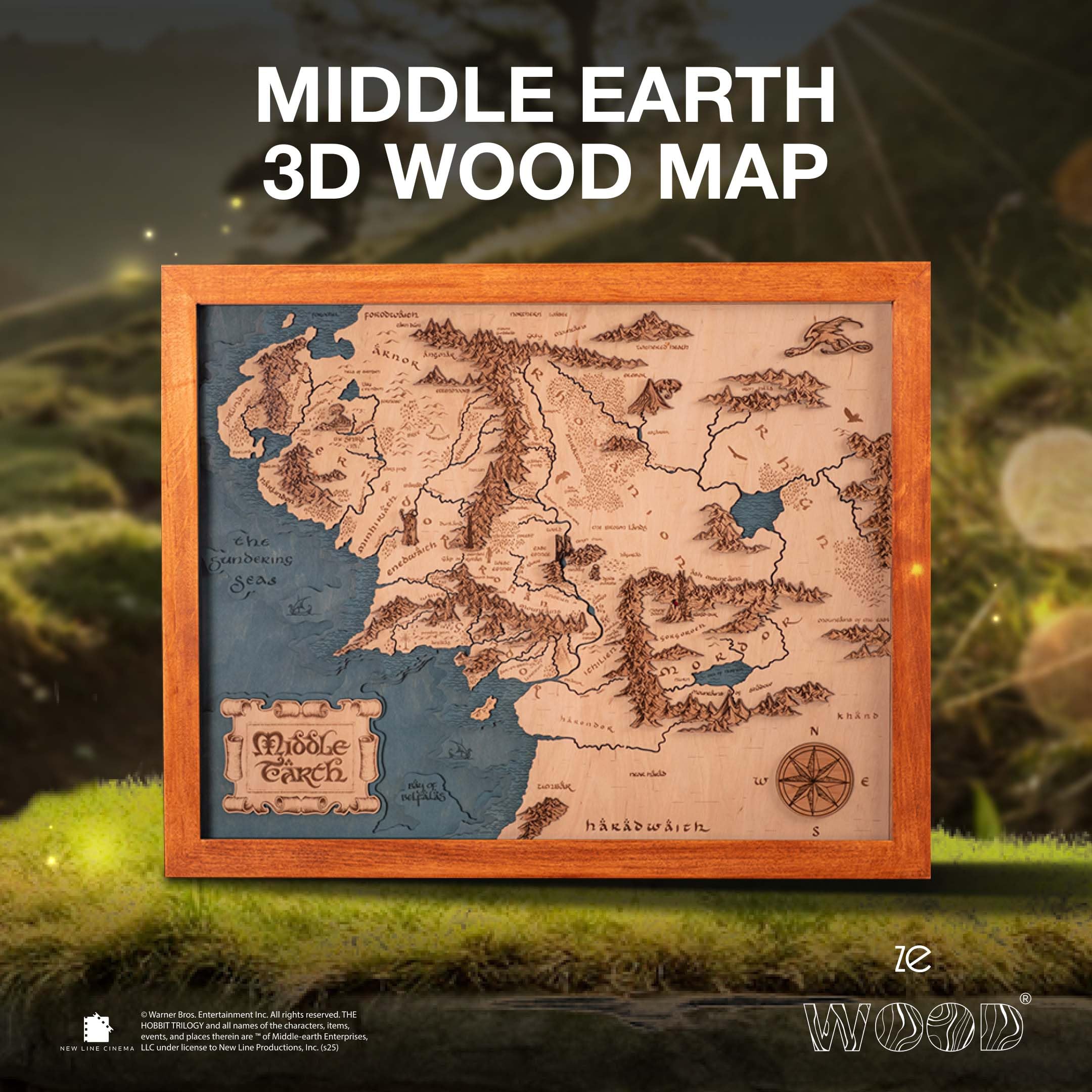 Amazon.co.jp: ZE WOOD Middle Earth 3Dマップ - ロード・オブ・ザ