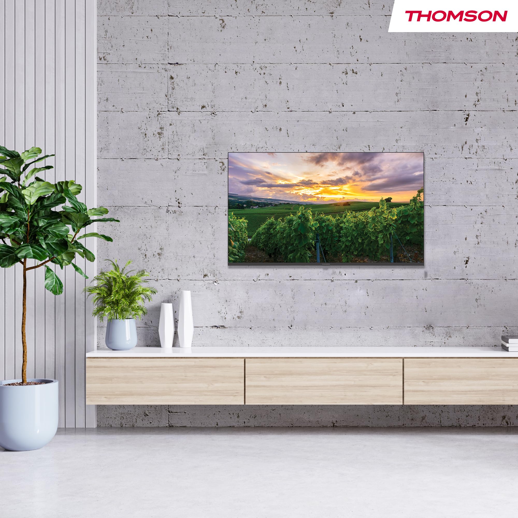 THOMSON 55 Pulgadas (139 cm) QLED Smart Android TV, Google Assistant, Wi-Fi, Dolby Digital, Bluetooth, Triple-Tuner (Cable/Satélite/Antena), HDMI, Ci+, A+ Panel – 55QA2S13