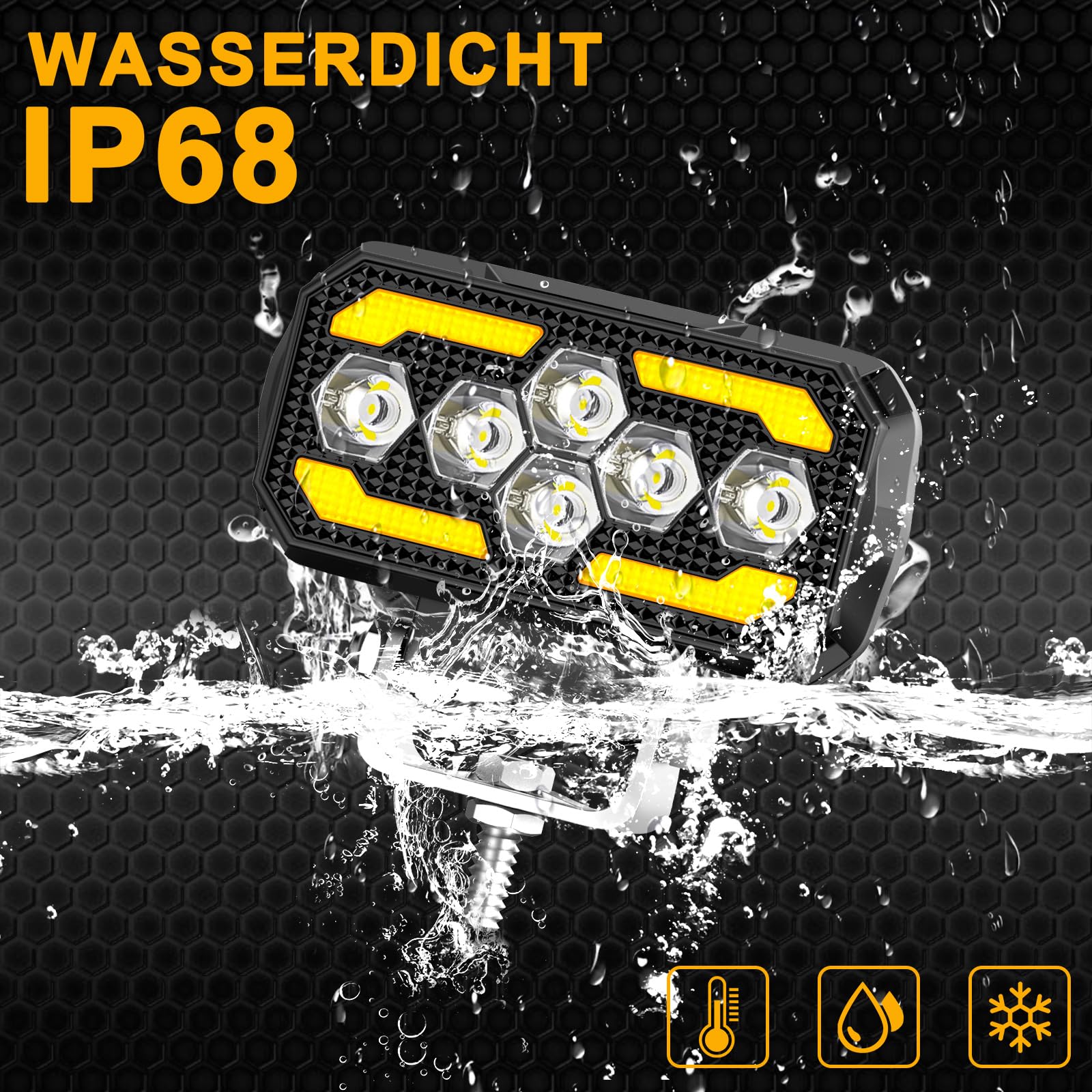 AnTom 2 pièces phare de travail LED 168W 9-60V 18000 Lumens phare LED IP68 étanche 5 pouces phare longue portée led pour excavatrices, tracteurs, remorques, ATV, camions, véhicules tout-terrain, motos - 5