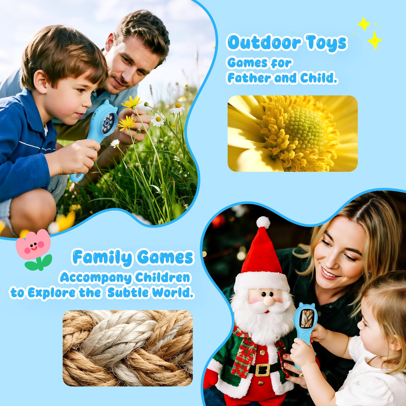 Microscopio per bambini 200X- 2 Pollici Microscopio Portatile con 8 LED Regolabili, MicroscopioDigitale Supporta la Registrazione di Foto e Video, Regalo di Natale per Bambini dai 3-12 Anni