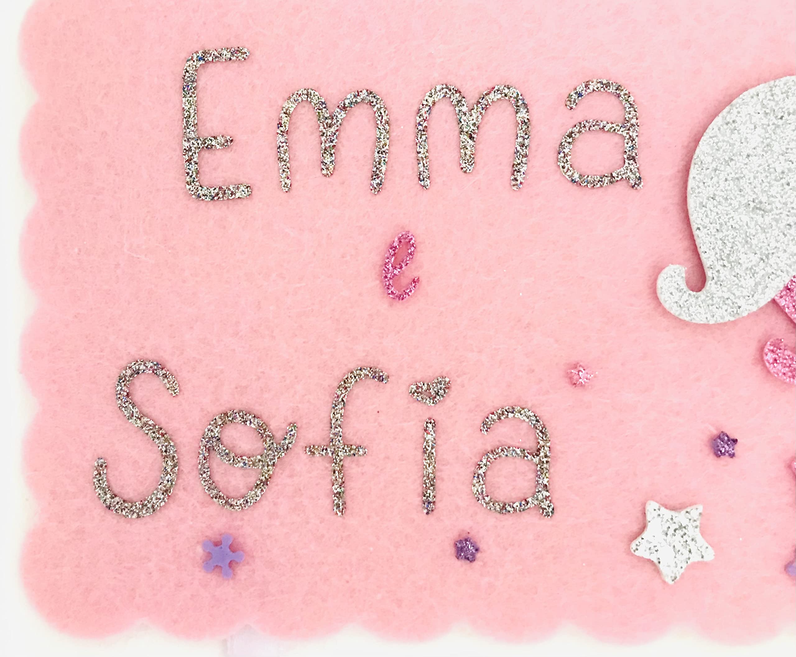 LEGNI ROSA CAMERETTA bambini numero nome bambina da appendere targa