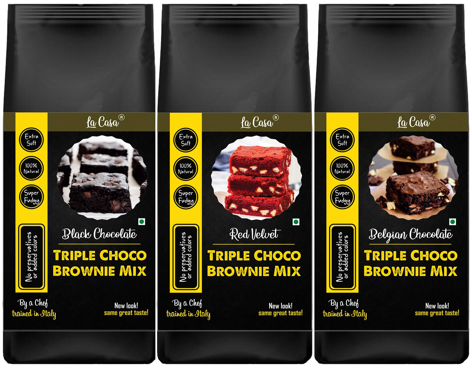 La Casa Triple Chocolate Brownie Mix - Combo of 3 | Fudgy | All Natural | 1200 grams | (B08P1QKJNM) Amazon Price History, Amazon Price Tracker