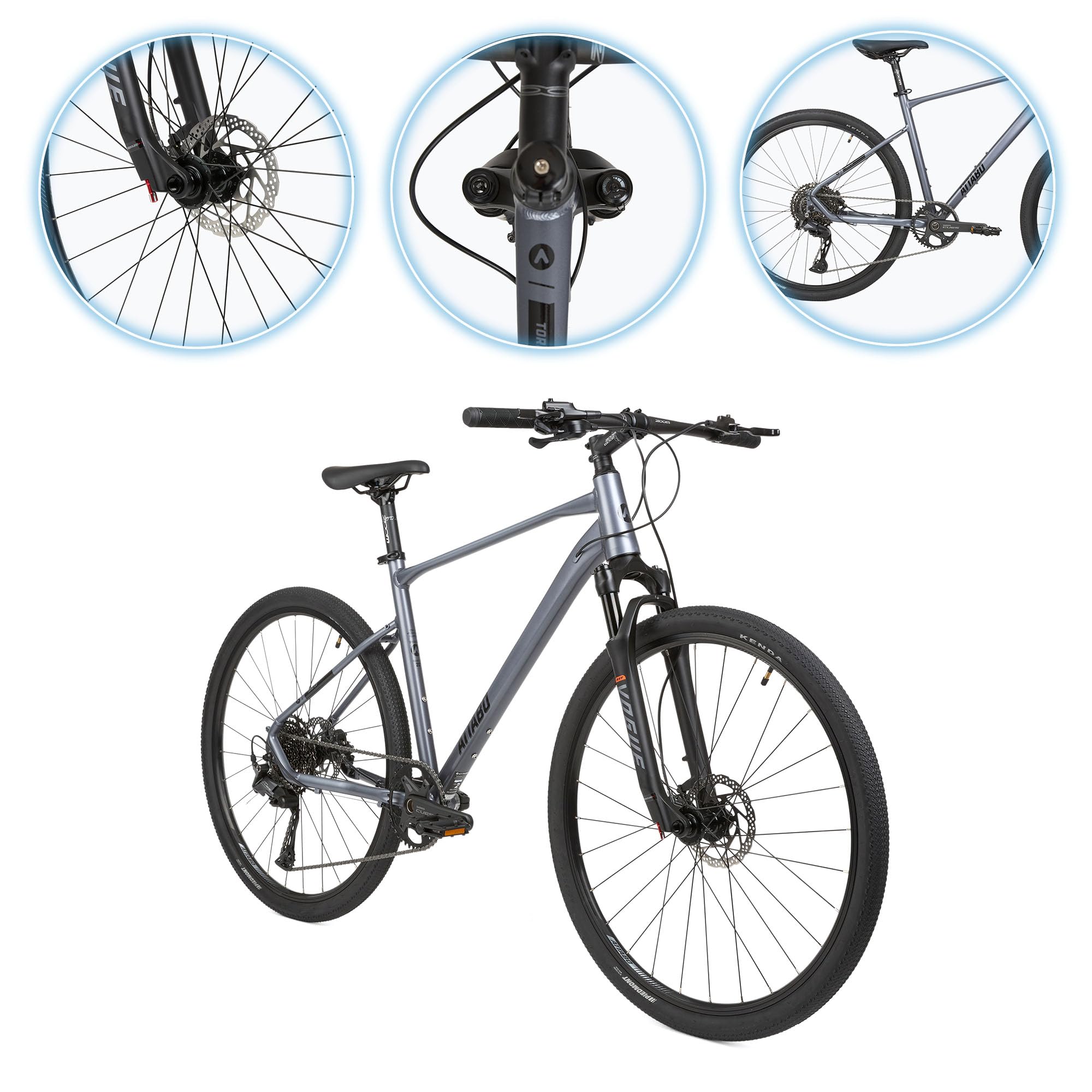 ATTABO Torre 5.0 Herren Crossbike 28 Zoll, Aluminium 6061, Federgabel mit Lockout, Shimano Cues 1x11, hydraulische Scheibenbremsen