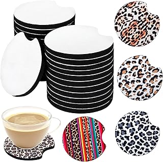 40PCS Sublimation Blanks Car Coasters,Sublimation Coasters Blanks 2.75 Inch/5mm Thicker Circular for Thermal Sublimation DIY Crafts Painting Heat Transfer Car Cup Coasters