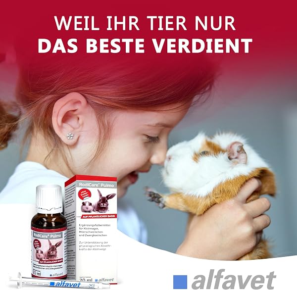 alfavet RodiCare Pulmo, zur Unterstützung der Atemwege von Meerschweinchen und Kleinnagern, Ergänzungsfuttermittel, 20ml, Dosierspritze - 4