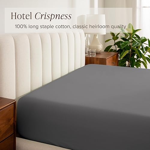 Miniatura 6 de Bare Home Sábana bajera ajustable de 100 % algodón orgánico, tejido de percal vigorizante, ligera y transpirable, sábana bajera de bolsillo profundo