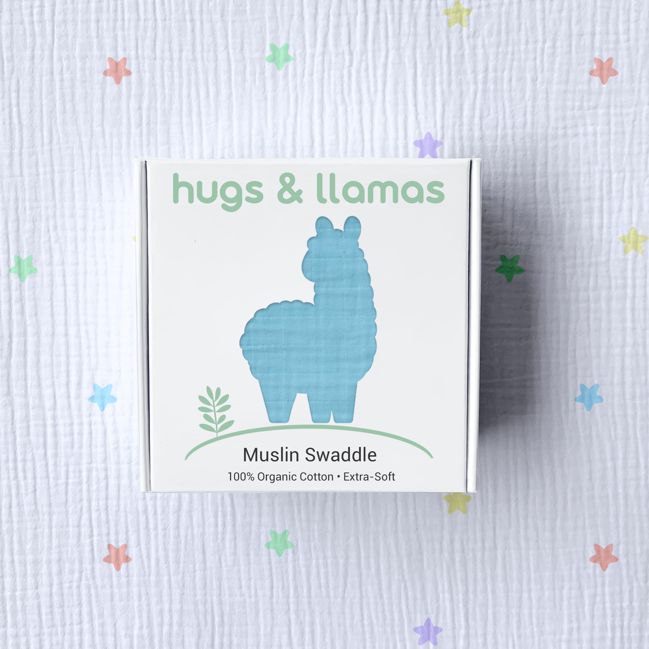 Hugs & Llamas Organic Cotton Muslin Swaddle Blankets - 47"x47", Extra Soft, Unisex (Tropical Treat) - View #6