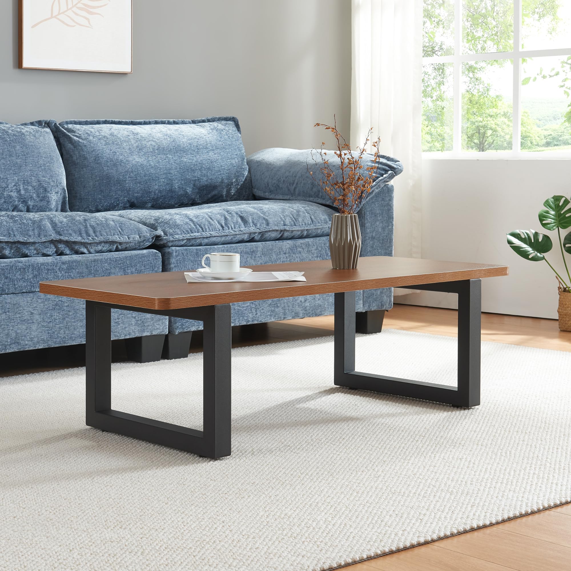 [en.casa] Conjunto de 2 Patas Lunderskov para Banco Mesa de Centro DIY Patas para Muebles Rectangulares Armazón de Mesas Auxiliares con Tornillos de Fijación Ajustables Acero 35x50cm - Negro