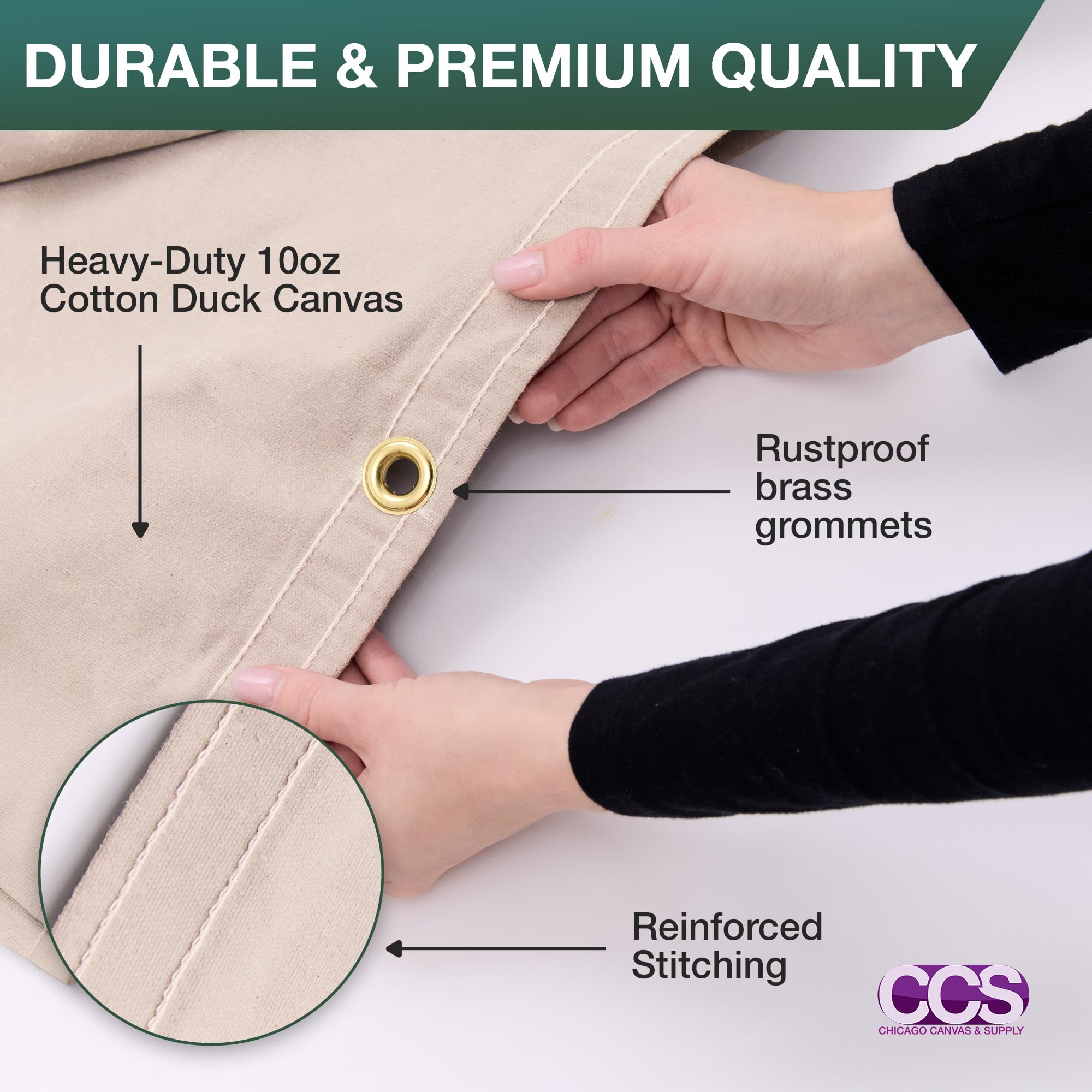 Waxed Canvas Tarp 4×4 CCS Waterproof Canvas Tarp Cover – Heavy Duty Duck Cloth