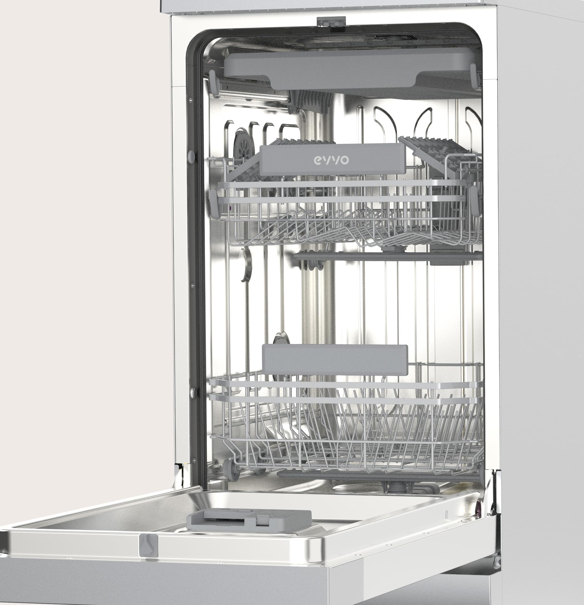 Lavavajillas D3Y Slim - 45 cm, 11 Servicios, Clase Energética D, Diseño Slim Compacto, 6 Programas, Media Carga, Inicio Diferido, Secado Extra, Funcionamiento Silencioso (Inox) — view 6