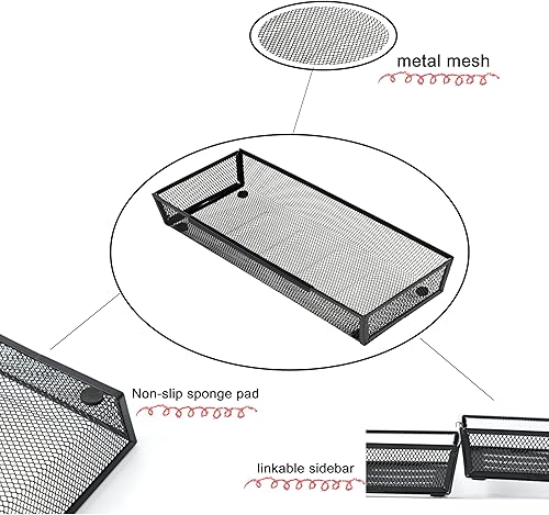 Vista 12 de ihomecooker Paquete de 5 organizadores de cajones de plástico transparente, bandeja organizadora de cubiertos, utensilios de cocina, organizadores