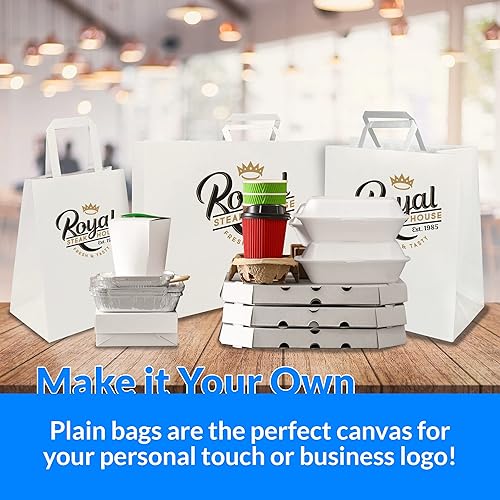 Miniatura 5 de Reli. Bolsas de papel con asas, blancas | Varios tamaños grandes | 75 piezas (25 de cada tamaño) - a granel | 8x4.25x10-10x5x13-16x6x12 | Paquete
