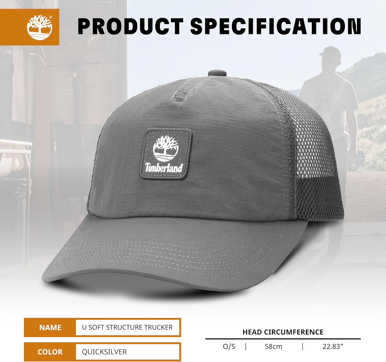 Timberland Men's Trucker Hat, Soft Baseball Cap, Adjustable Mesh Back, Running Golf, Breathable & Lightweight One Size - Image 5