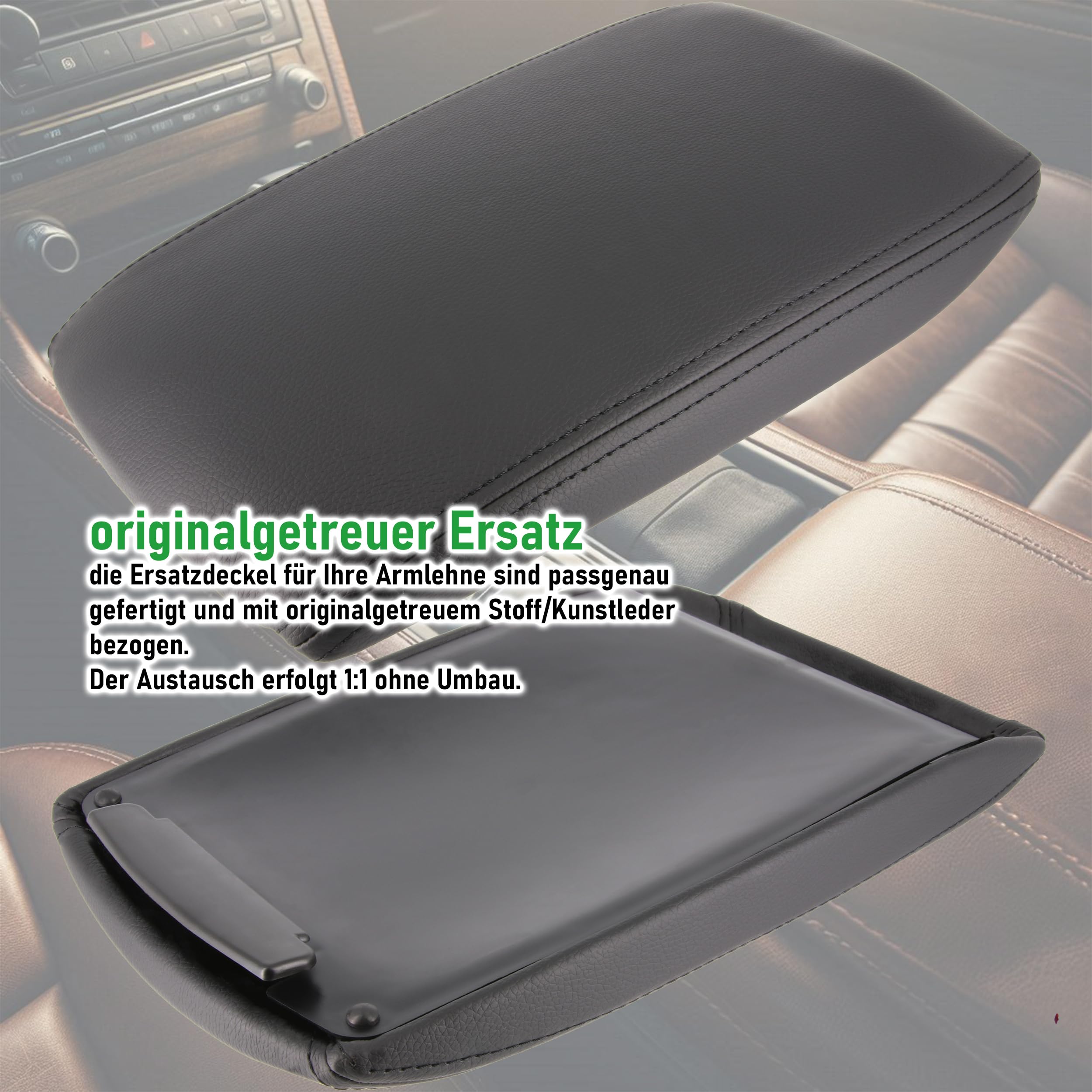 RECAMBO Coperchio di ricambio per bracciolo centrale adatto per Audi A6 4F C6 BJ 2004 – 2011 – vestibilità robusta – aspetto di serie – meccanismo durevole – installazione rapida – sostituzione ideale