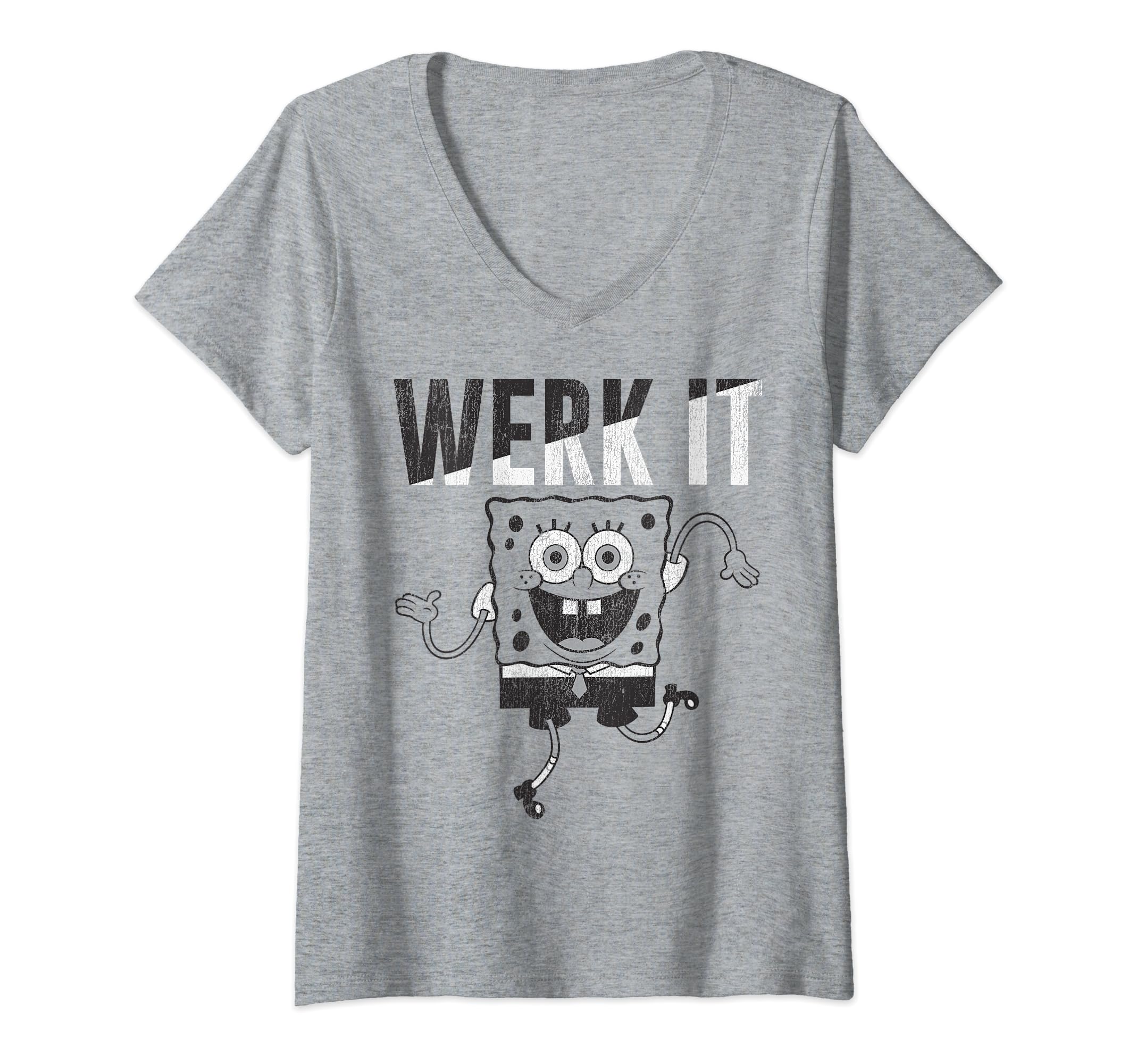 SpongeBob SquarePants Werk It Vintage V-Neck T-Shirt