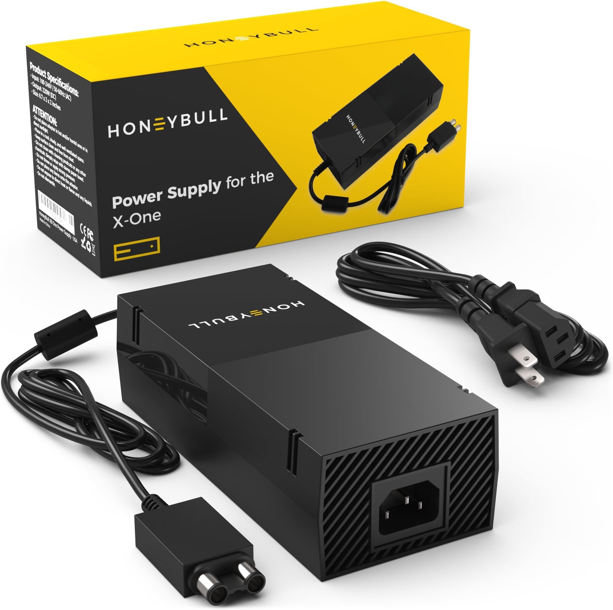 HoneyBull Xbox One Power Supply [Cool & Quiet] Xbox One Power Brick [110-240V]