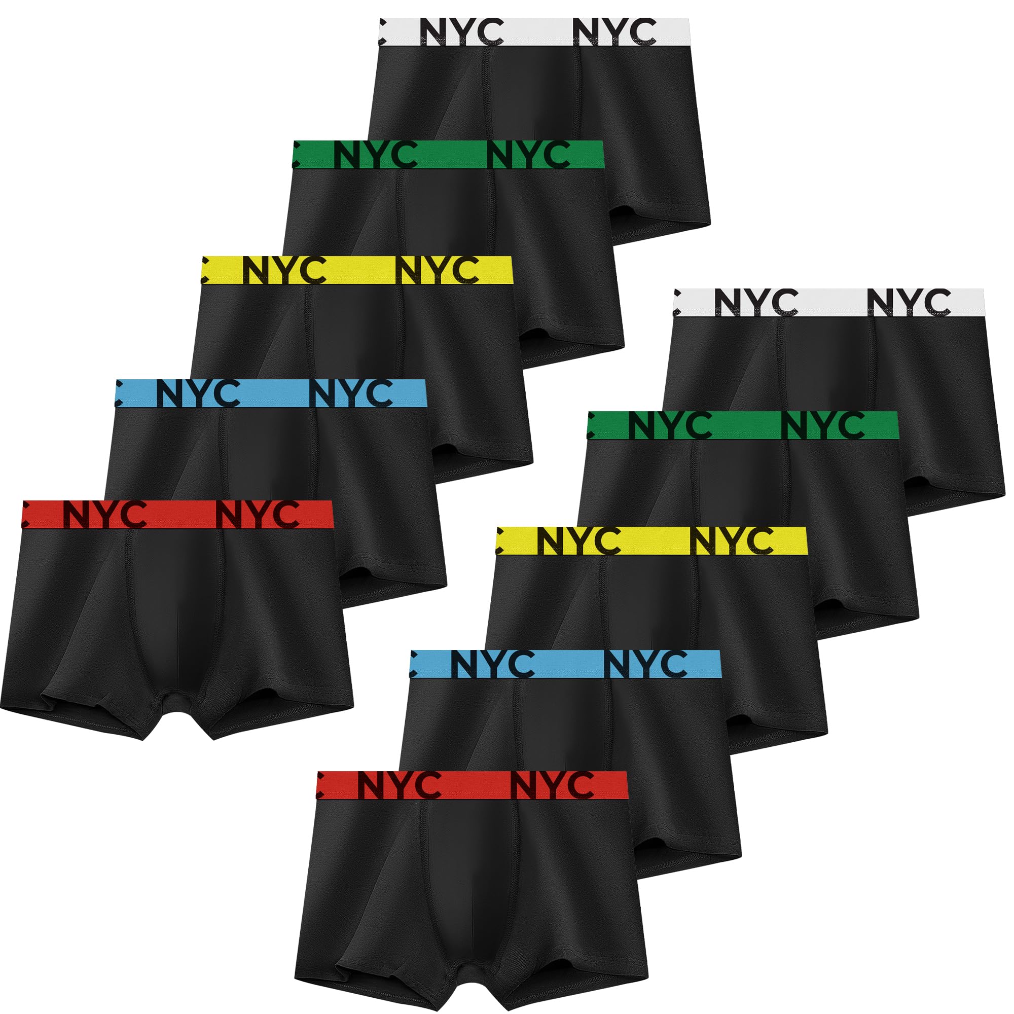 Desanlapi Confezione da 10 Boxer da Bambino in Cotone Nero 158-164 | Cinture colorate,Biancheria Intima Giovanile, Boxer per Ragazzi, Comodi Elastiche e Traspiranti