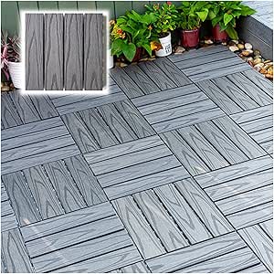 Ineinandergreifende Holzfliesen für den Außenbereich, Balkon