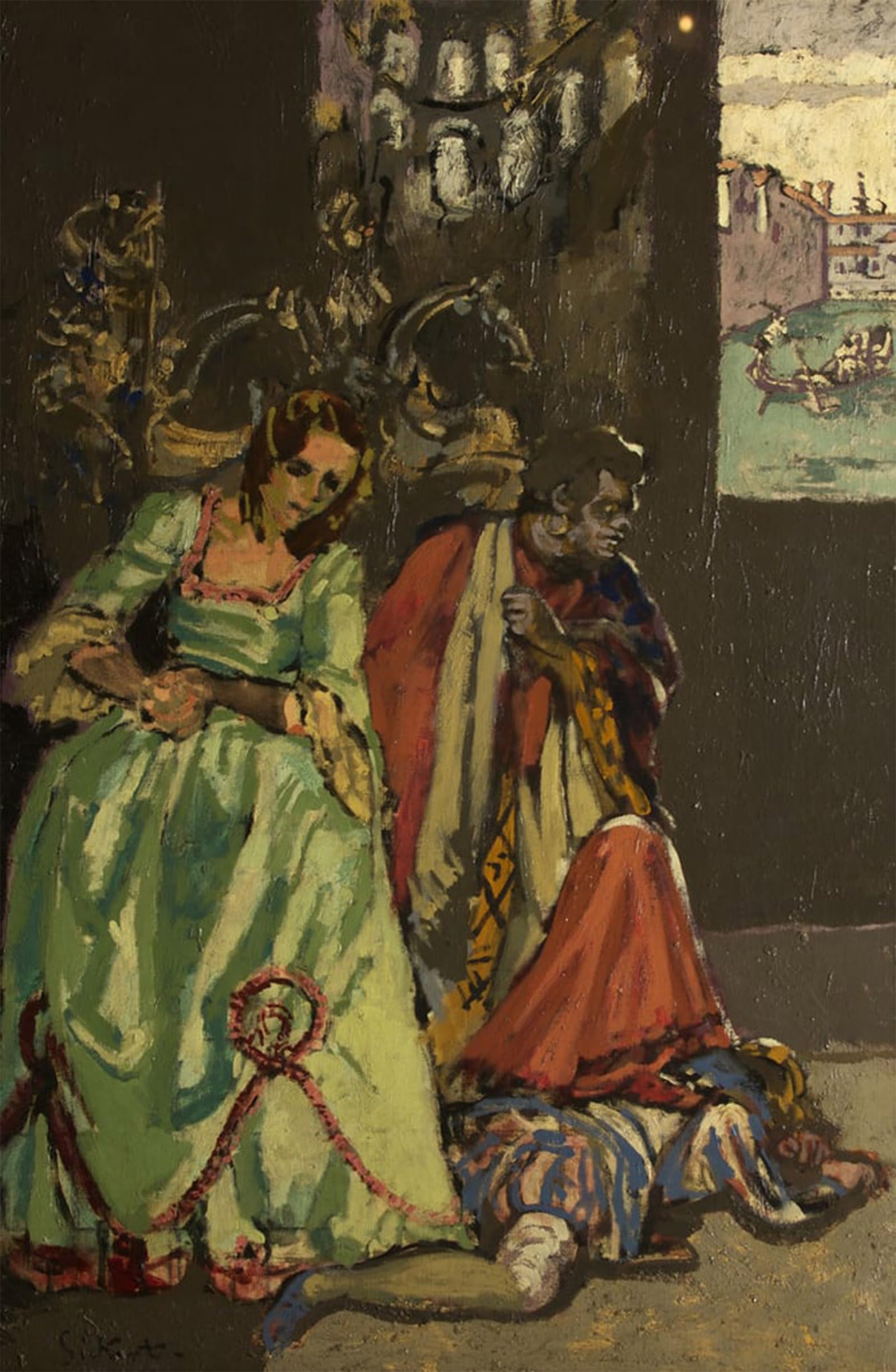SERENDIPITP Abstract Painting Mural Print Picture Wall Decor Painting Variation on othello by Walter Richard Sickert Vintage Wall Artwork for Home Decor 60x90cm