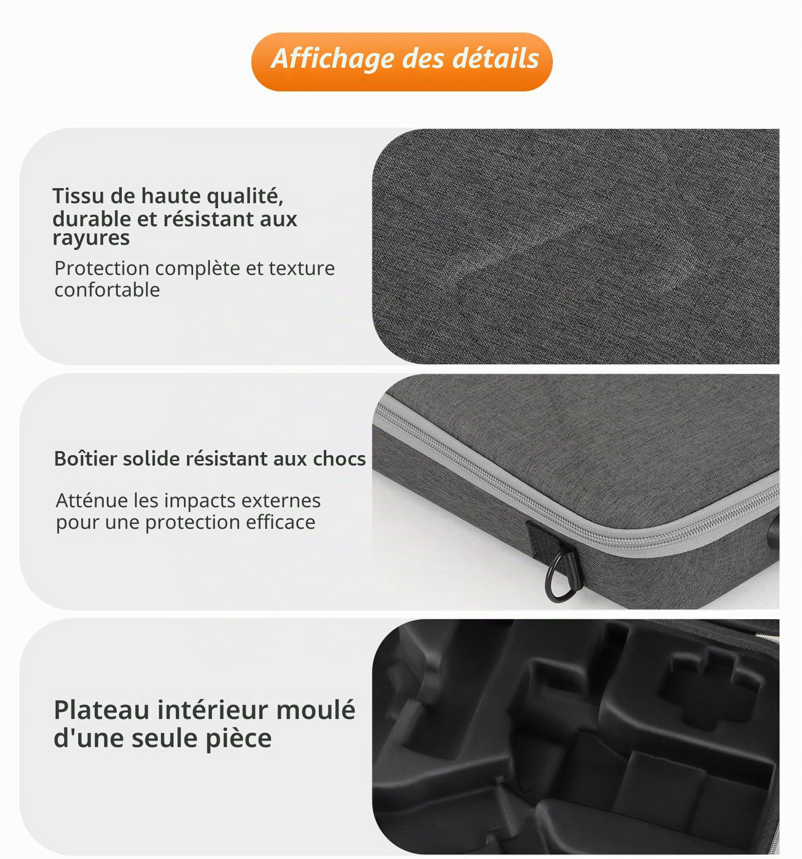 RC GearPro Sac de transport portable pour DJI RS 4 Mini, rigide, pour voyage, compatible avec DJI Ronin RS4 Mini stabilisateur de cardan 3 axes, gris