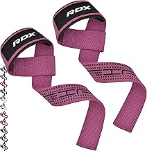 RDX Straps Palestra, Cinghie Sollevamento Pesi Fascette per Stacchi, 5MM Neoprene Imbottita Supporto Polsa, Gym Fitness Lifting Bodybuilding Powerlifting Allenamento Accessori Fasce Polsi, Uomo Donna