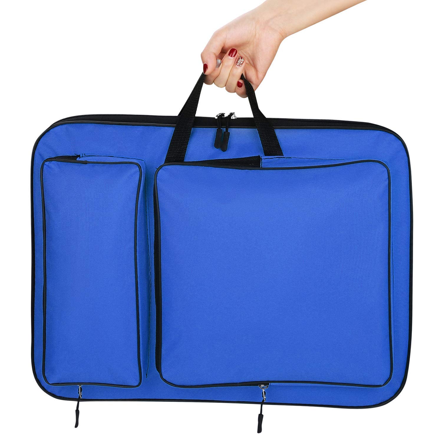 haozaikeji A3 Artist Portfolio Carry Case Bag Portable Waterproof Canvas Shoulder Bag Painting Pad Backpack for Sketching Painting Art Supplies with Shoulder Straps &amp; Carry Handle