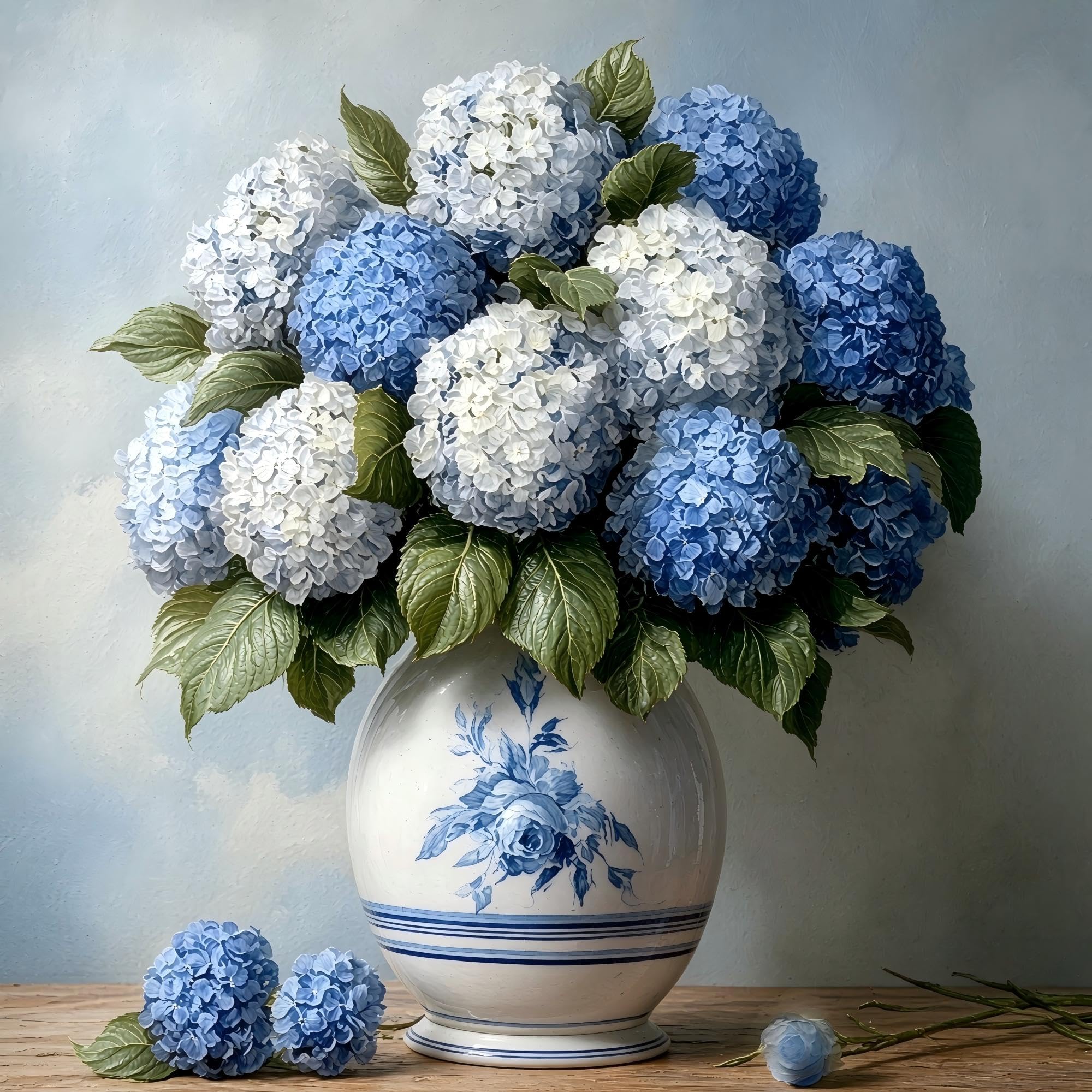 Jiqinsiye 5D Hydrangea Diamond Painting Adult,Floral Still Life Diamond Art — image 1