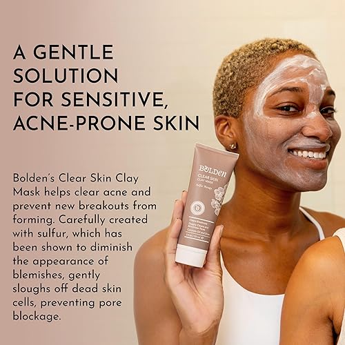 Miniatura 3 de Bolden Máscara de arcilla transparente para la piel máscara facial para acné con azufre máscara facial para limpieza profunda de poros y elimina